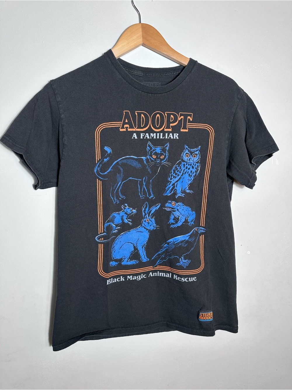 Black 'Adopt A Familiar' Graphic Tee - Black Magic Animal Rescue